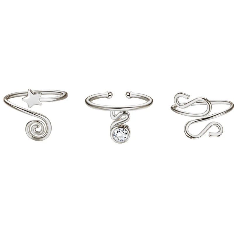 3pcs Adjustable Toe Rings – Summer Beach Foot Jewelry