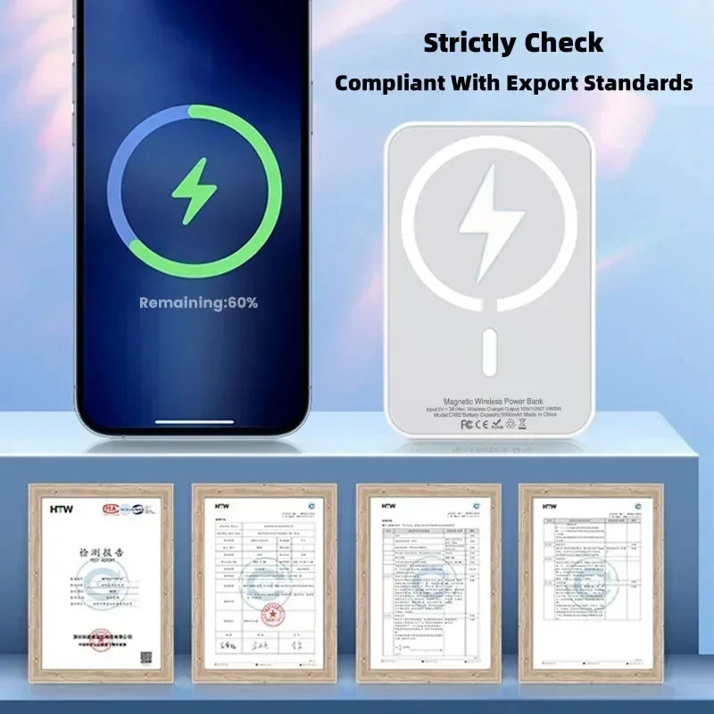 50000mAh Magnetic Wireless Power Bank – Fast Charging Portable Battery Pack