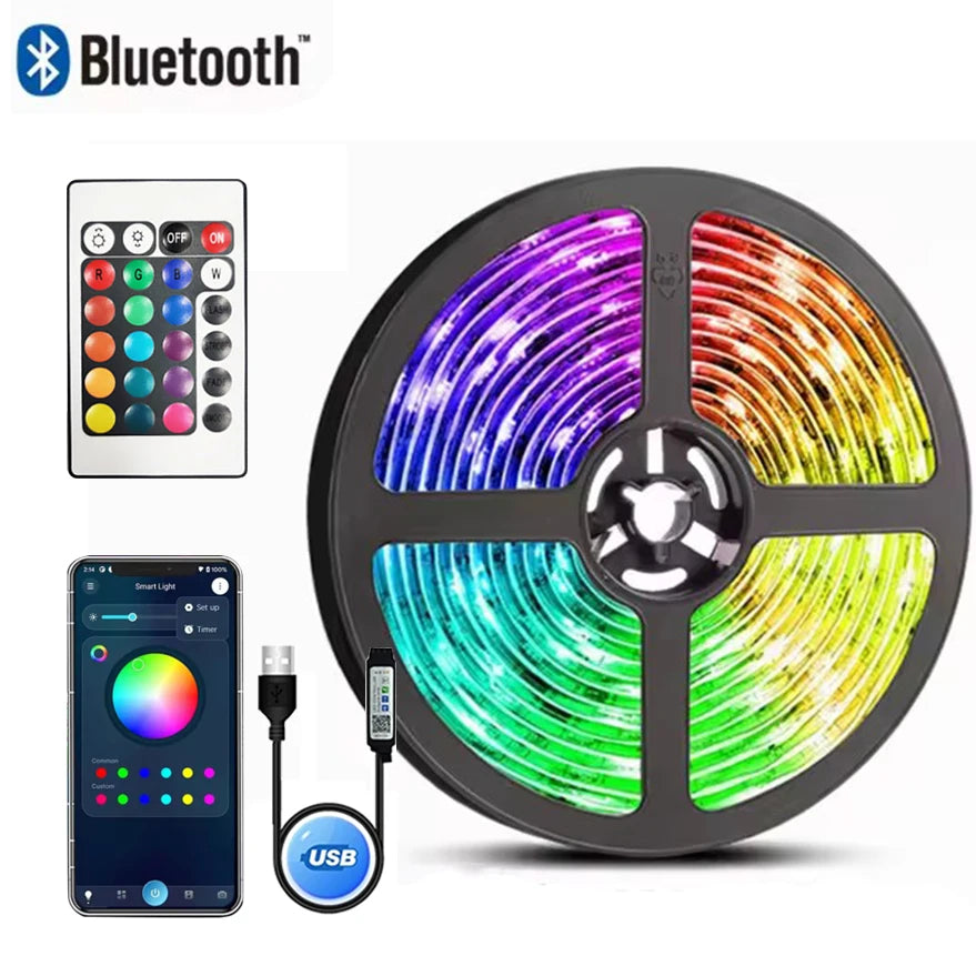 USB 5V RGB LED Strip Lights – TV Backlight with App Control