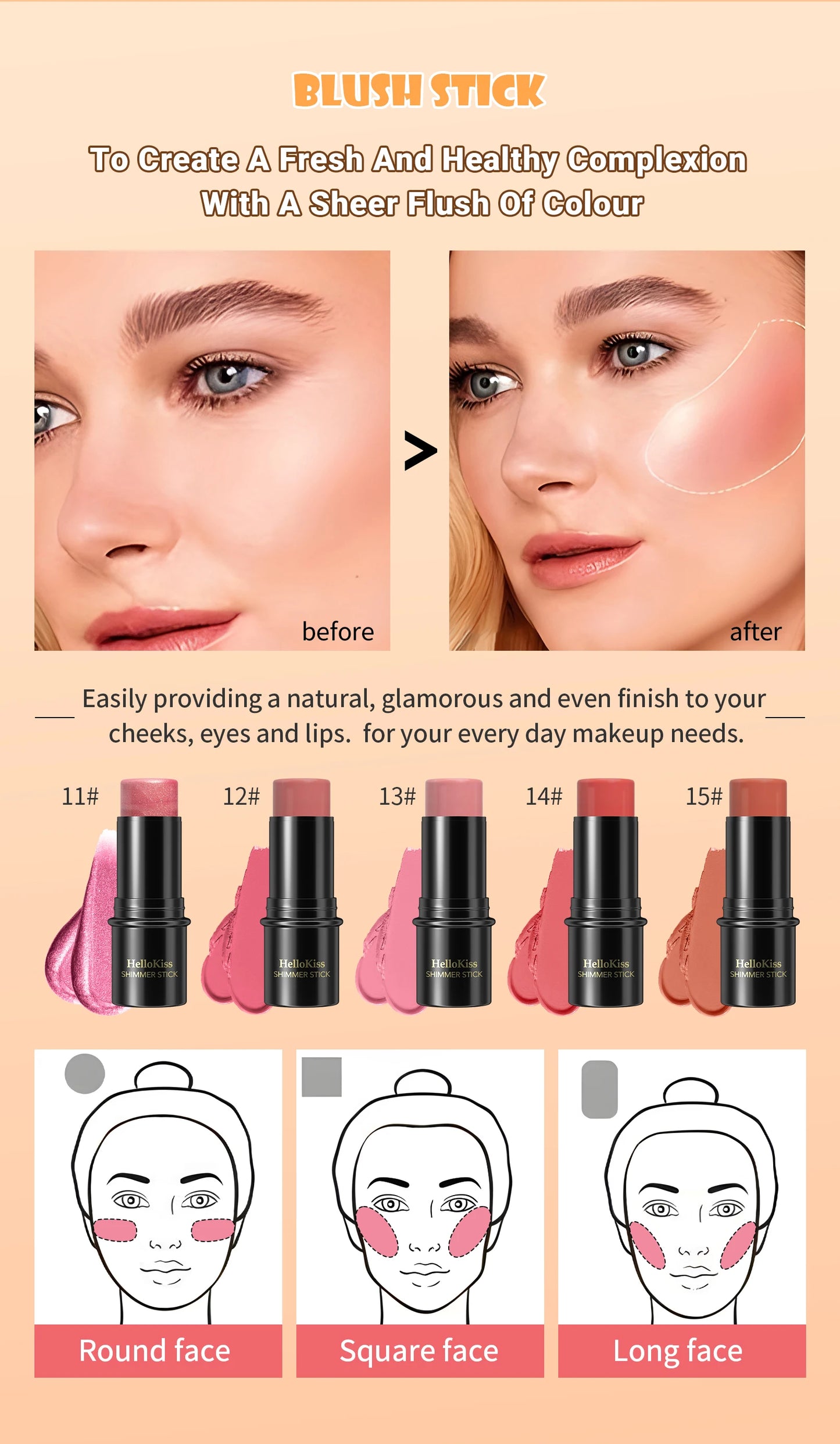 Hello Kiss Face Bronzer & Contour Stick