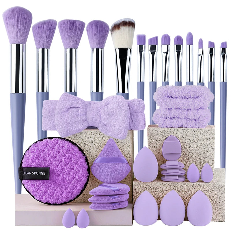Professional Makeup Brush Set – 13pcs / 33pcs with Sponges & Tools