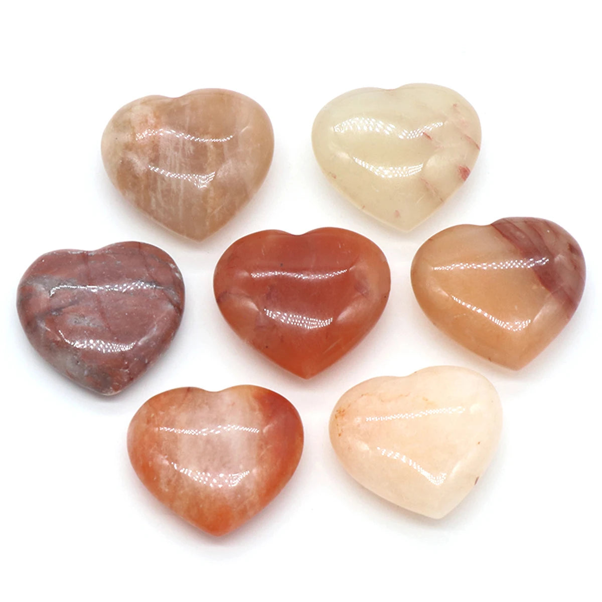 Natural Stone Heart Crystals – Rose Quartz, Amethyst & Gemstone Ornaments