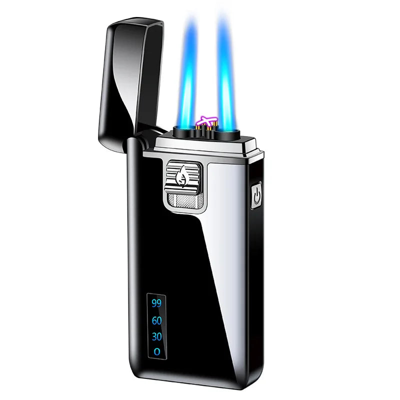Double Jet Flame & Dual Arc Electronic Lighter – 2-in-1 Rechargeable