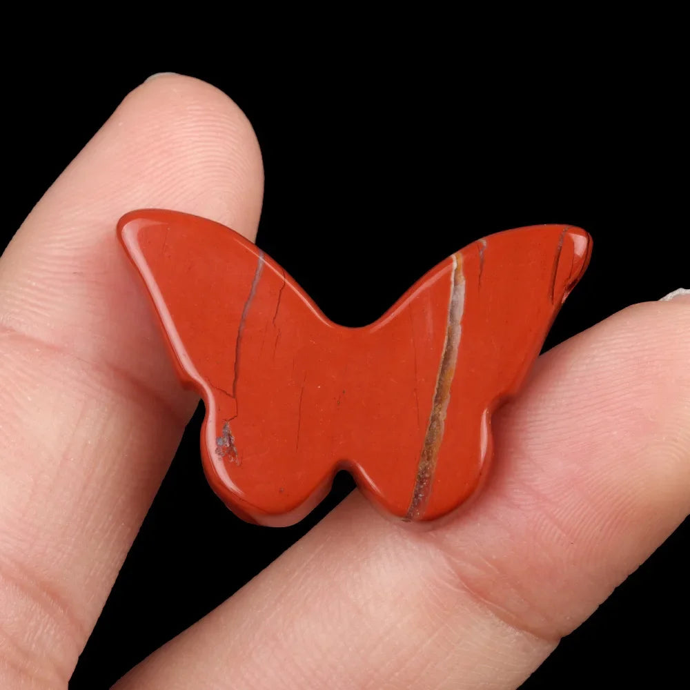 Mini Chakra Crystal Butterfly Figurine – Natural Stone Reiki Healing (20×30mm)
