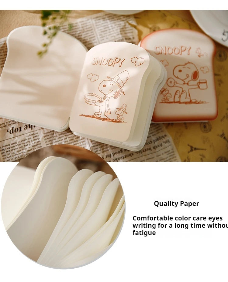 Cute Snoopy Bread-Shaped Notebook – Cartoon Mini Journal for Kids & Kawaii Stationery Lovers