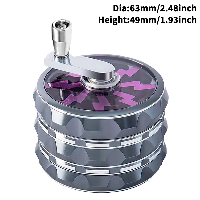 63mm Premium Zinc Alloy Grinder – 4-Layer Multifunctional Herb & Spice Crusher