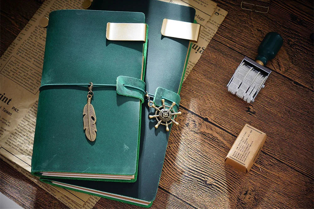 Genuine Leather Refillable Travel Journal – Handmade Retro Diary & Sketchbook