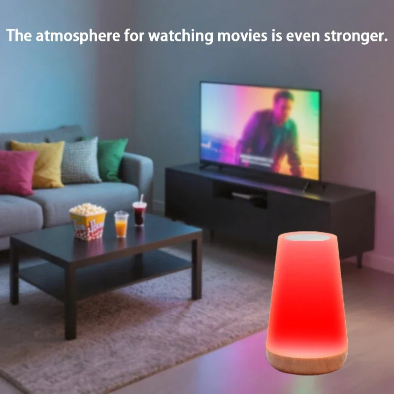 Portable Bedside Table Lamp – Touch & Remote Control, USB Rechargeable