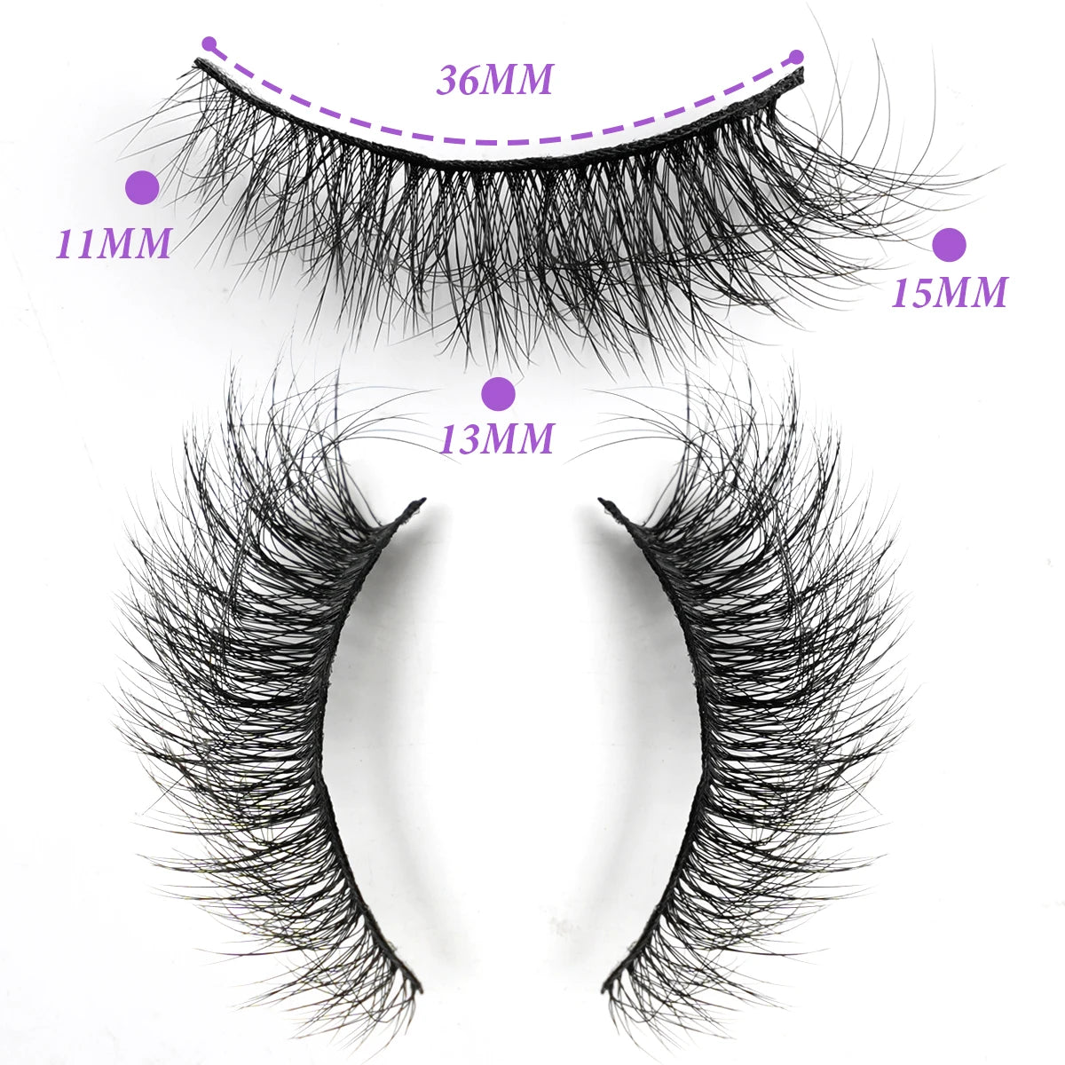 Wispy 3D Mink False Eyelashes – Natural Long, Fluffy & Reusable Strip Lashes (1 Pair)