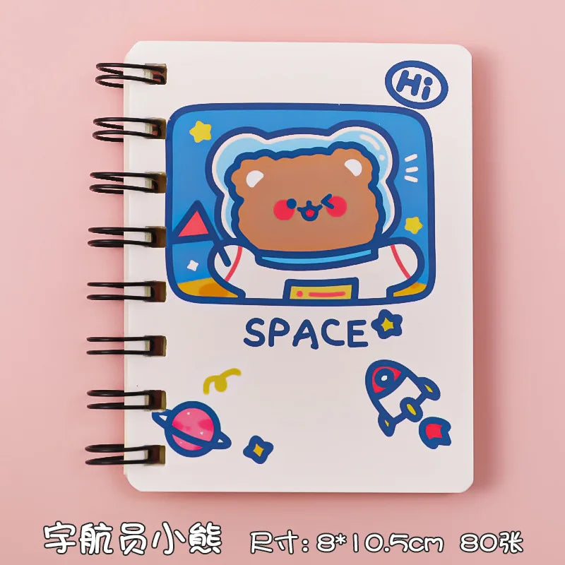 Kawaii Cartoon Animals Mini Spiral Notebook – A7 Planner & School Supplies