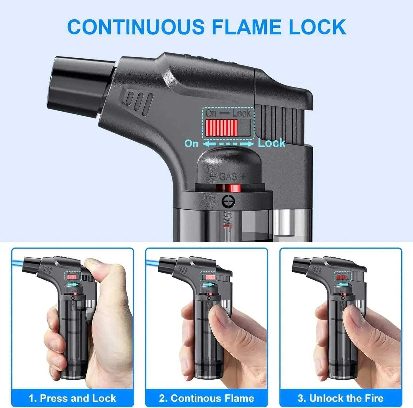 8-Pack Torch Lighters – Windproof Butane Gas Flame Gadgets for Kitchen & Outdoor Use (2025 New)