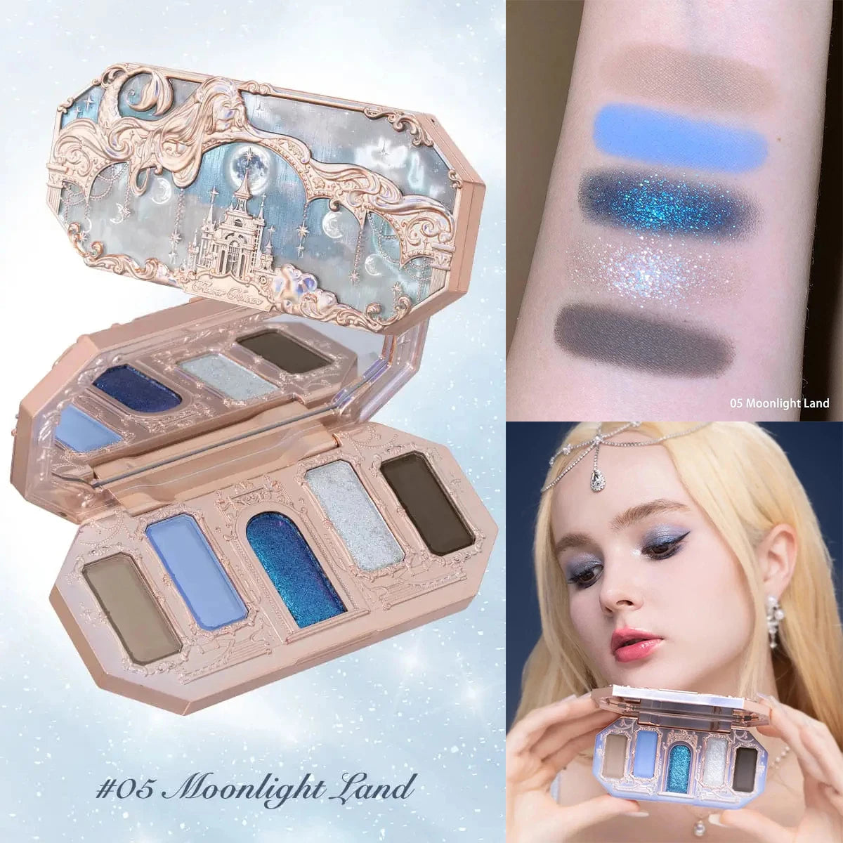 6-Color Diamond Shiny Highlighter Palette – Contour, Brighten & Glow