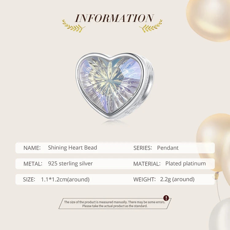 925 Sterling Silver Rainbow Heart Charm β Shine with Every Sparkle
