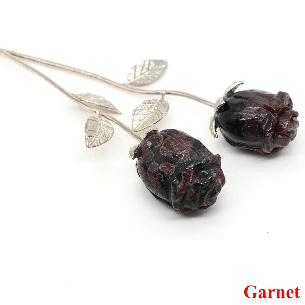 Crystal Carved Rose Flower – Natural Gemstone Decoration & Healing Gift
