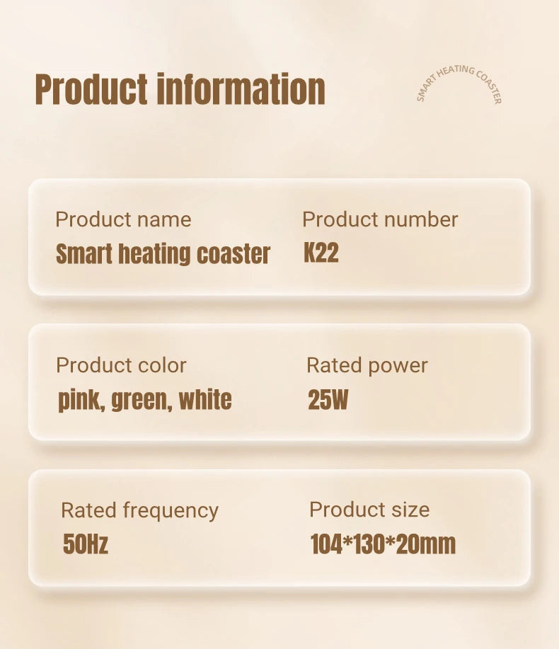 Electric Coffee Cup Warmer – 3-Setting Temperature Control Heating Coaster