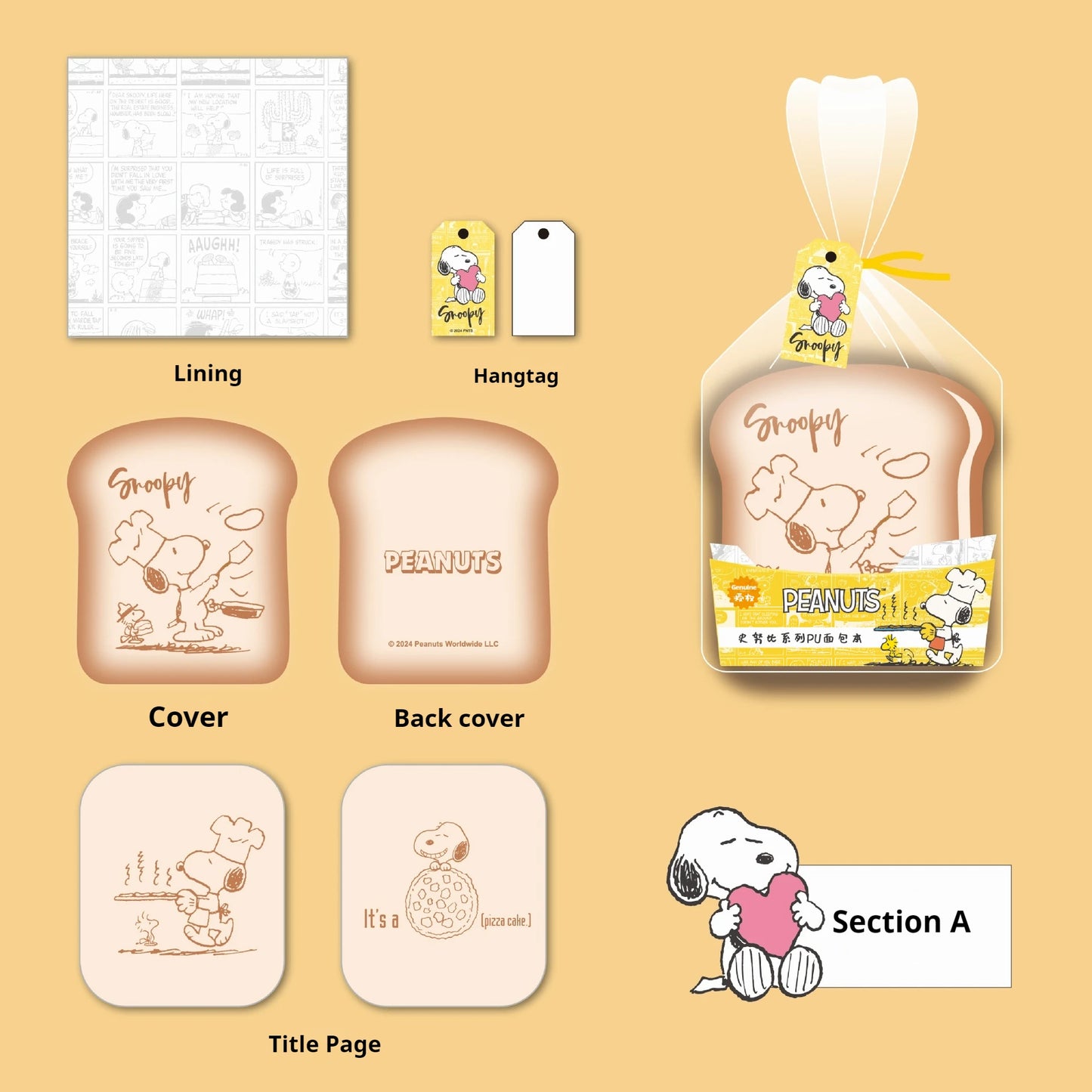 Cute Snoopy Bread-Shaped Notebook – Cartoon Mini Journal for Kids & Kawaii Stationery Lovers