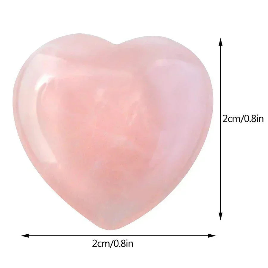 Heart-Shaped Natural Crystal Stones – Amethyst, Agate & Mineral Healing Specimens (10/20/30PCS, 20mm)