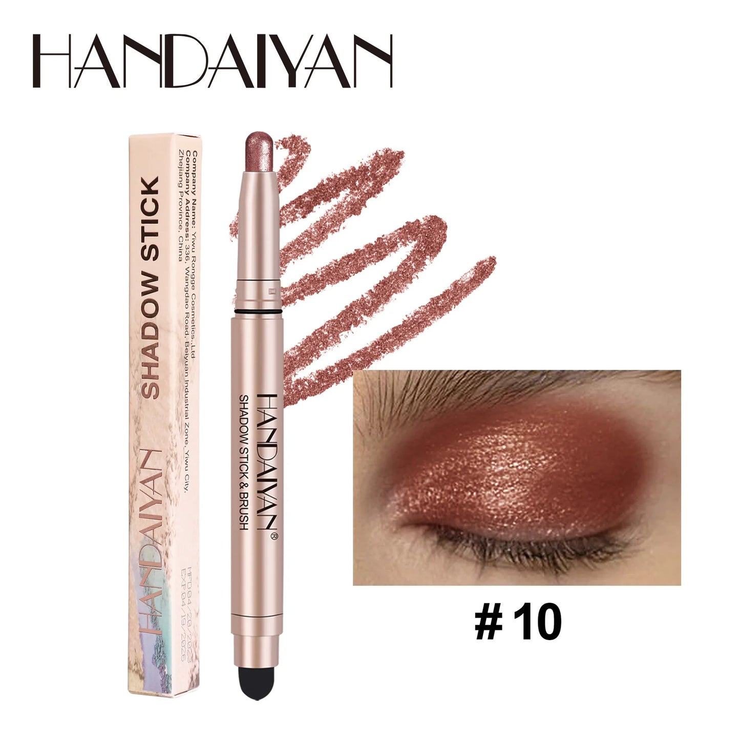 Double-Head Eyeshadow Stick – Shimmer & Matte Cream Pencil (Waterproof, Long-Lasting)