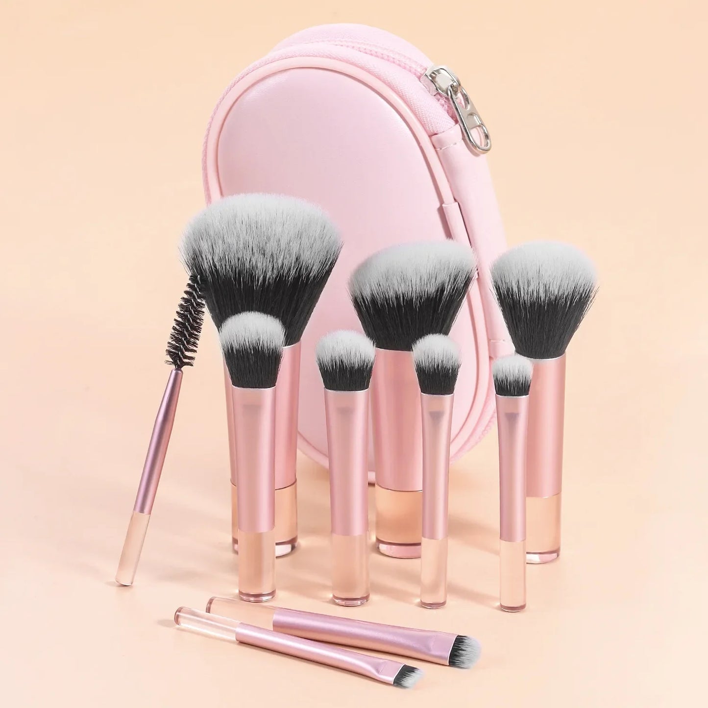 10-Piece Mini Makeup Brush Set – Portable Beauty Tools