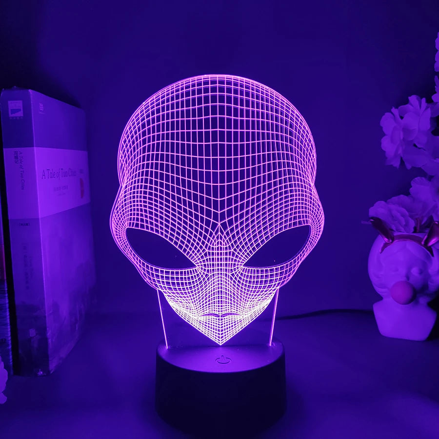 3D Illusion Alien Lamp – Color Changing Night Light