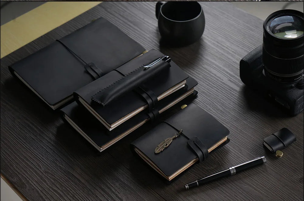 Genuine Leather Refillable Travel Journal – Handmade Retro Diary & Sketchbook