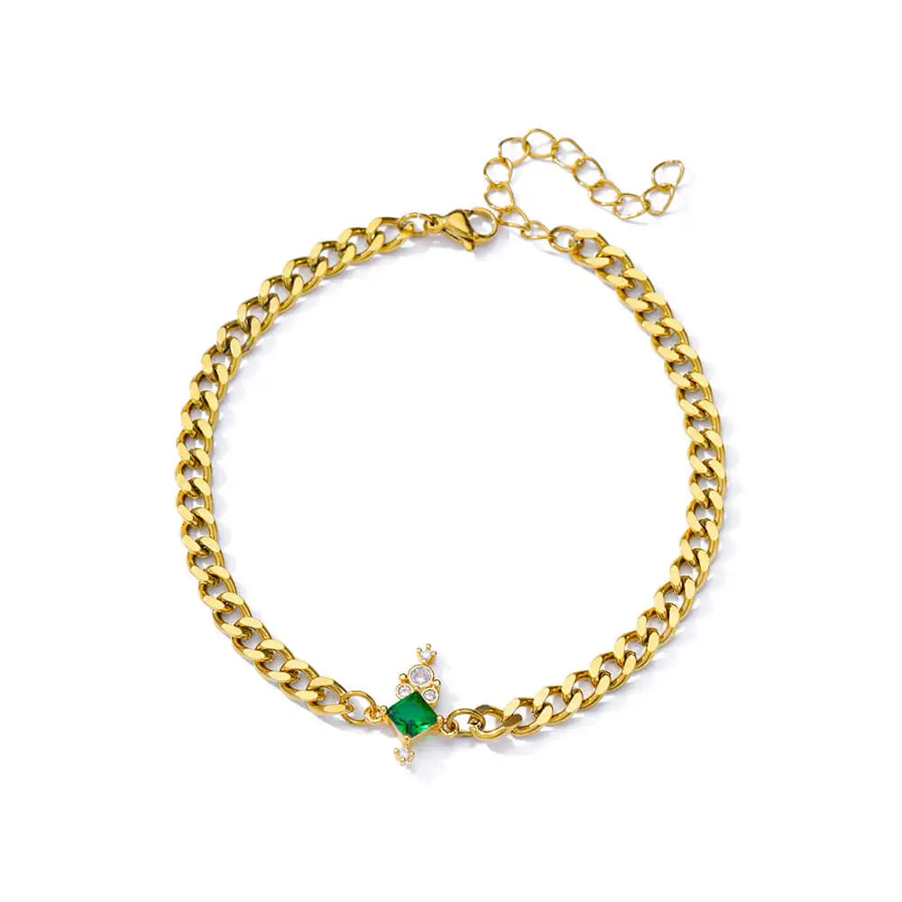Chunky Figaro Chain Anklet – Unisex Stainless Steel Gold Anklet Jewelry (21+10cm)