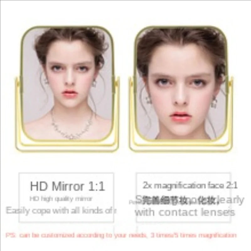 Dual-Sided Square Tabletop Makeup Mirror