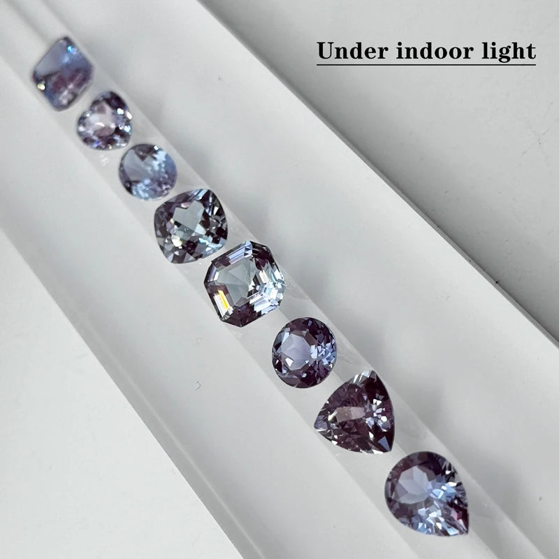 Lab-Grown Color Change Alexandrite Gemstone Beads – Certified Oval or Cushion Cut