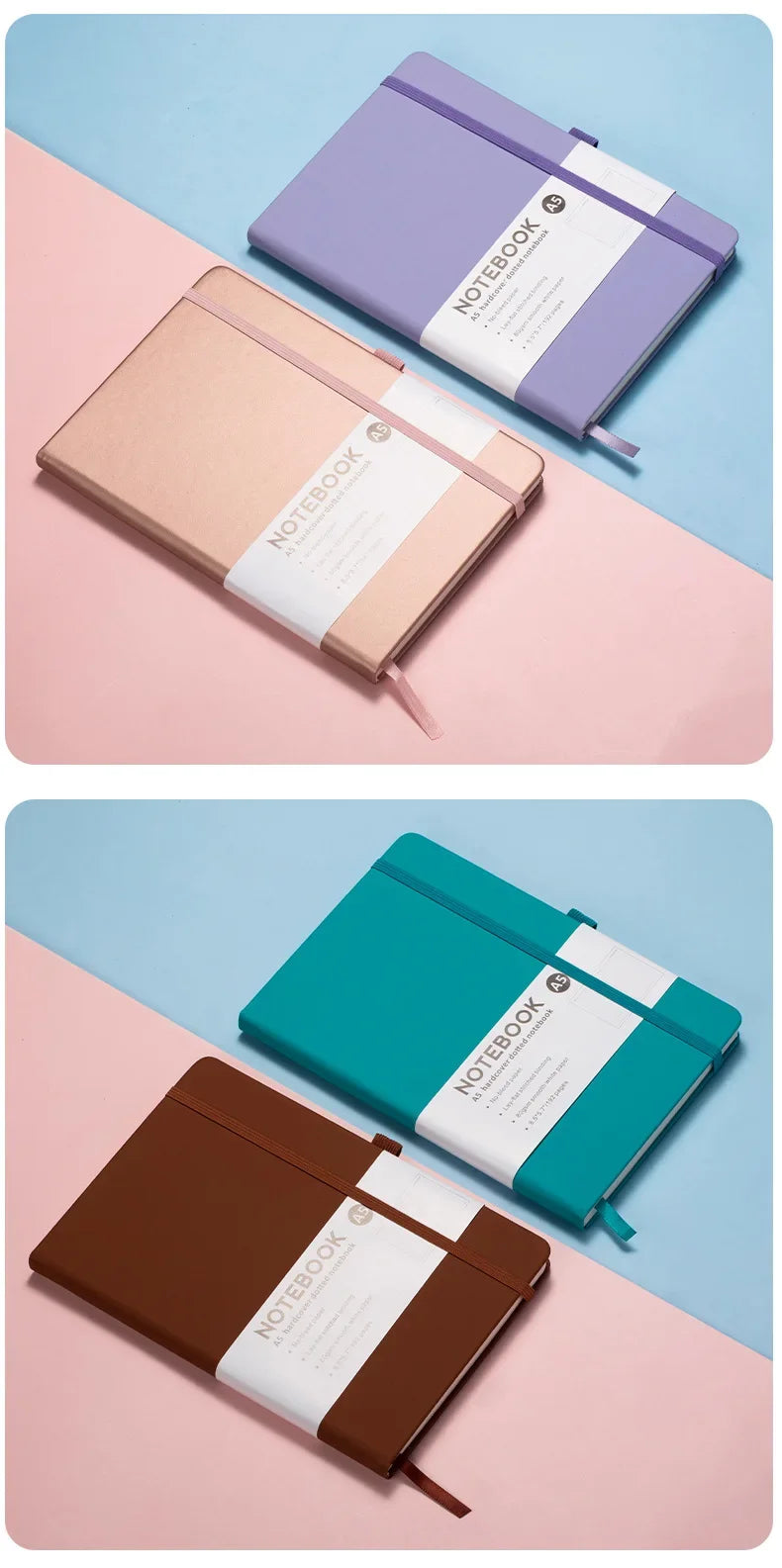A5/A6 Strap Notebook – Sketchbook, Journal & Writing Pad for School or Office