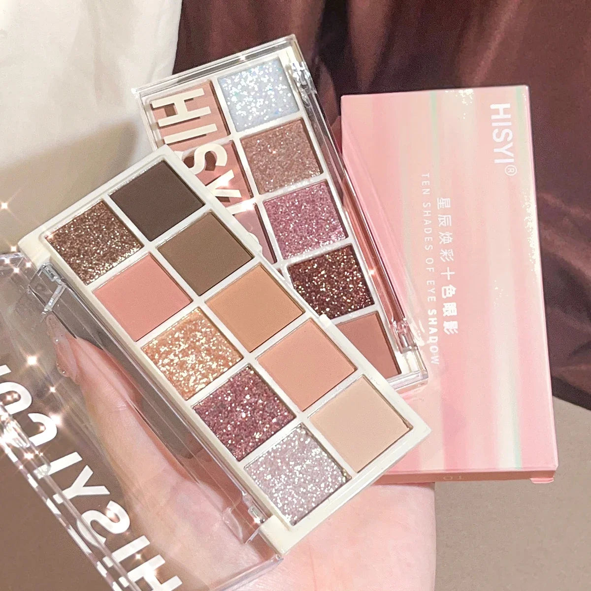 10-Color Matte & Glitter Eyeshadow Palette – Everyday Glam Meets All-Day Wear