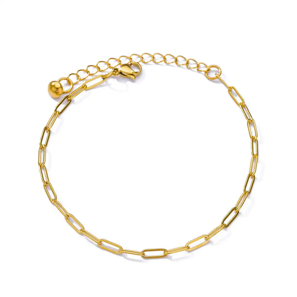 Chunky Figaro Chain Anklet – Unisex Stainless Steel Gold Anklet Jewelry (21+10cm)