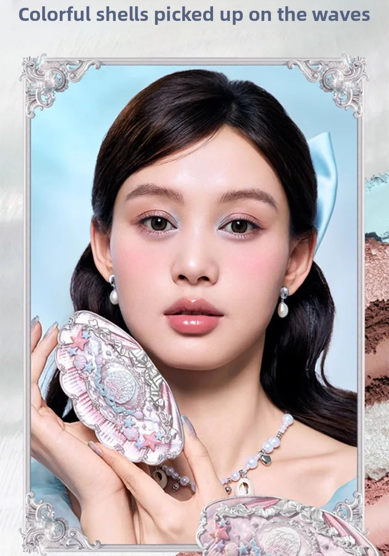 Shell Pearl 6-Color Eyeshadow Palette – Matte, Shimmer & Metallic Glow