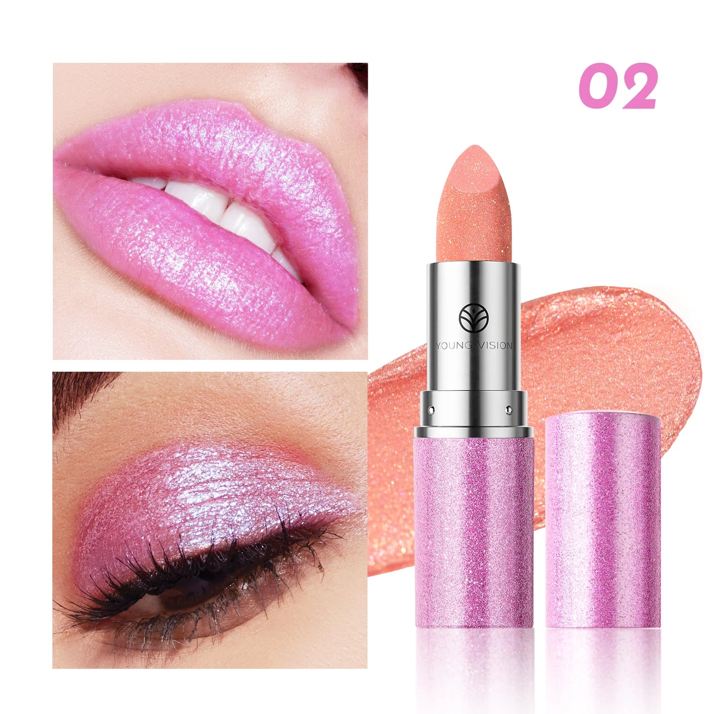 YOUNG VISION Color-Changing Pearl Lipstick – Flash, Glow & Go!