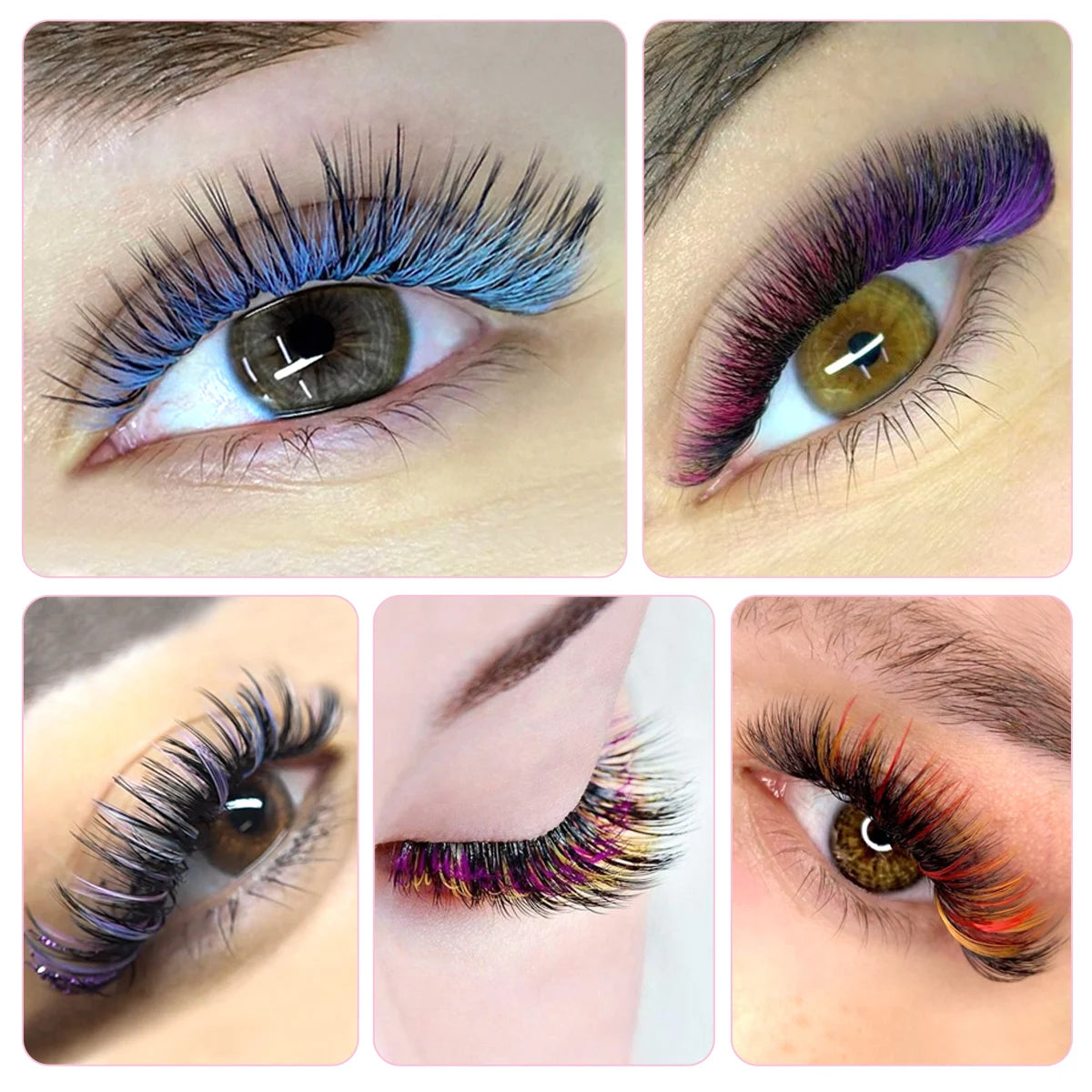 Colored Classic Eyelash Extensions – Soft, Natural & High-Quality Lashes