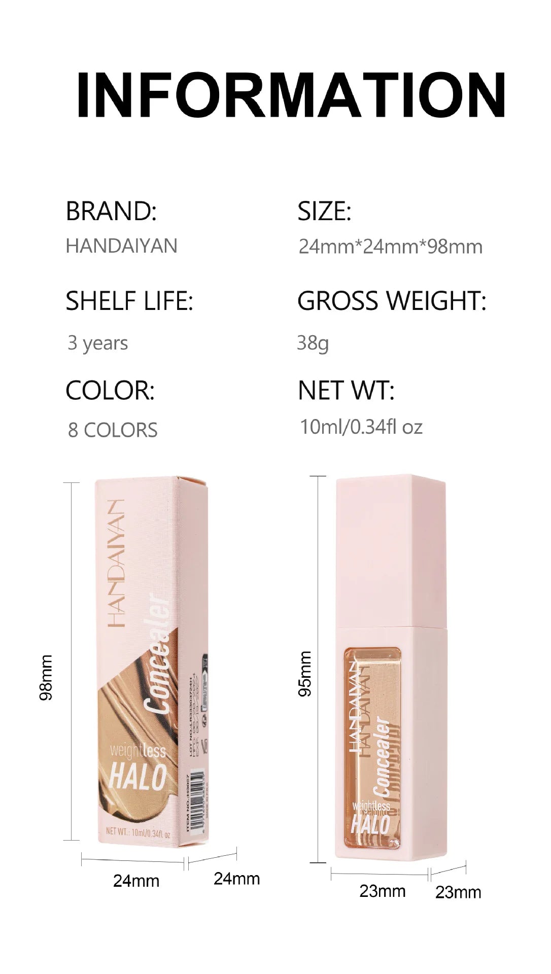 Matte Liquid Concealer – Long-Lasting, Oil-Control & Full Coverage (10ml)