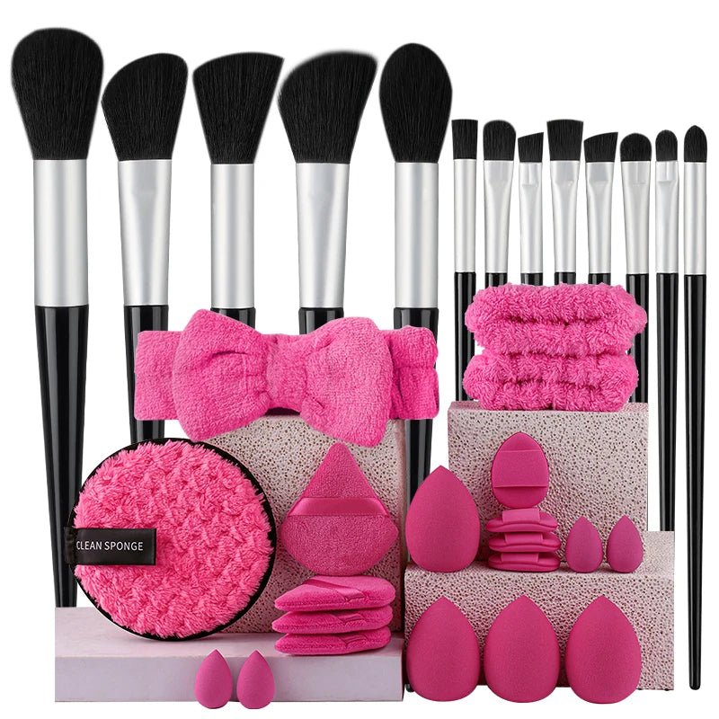 Professional Makeup Brush Set – 13pcs / 33pcs with Sponges & Tools