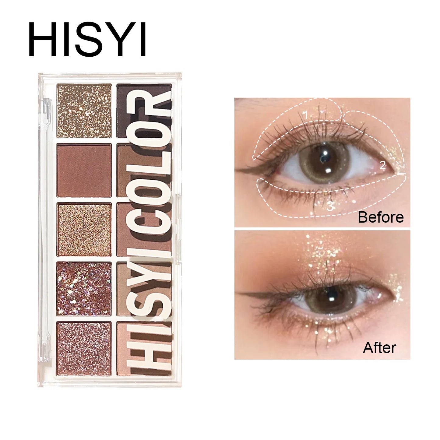 10-Color Matte & Glitter Eyeshadow Palette – Everyday Glam Meets All-Day Wear
