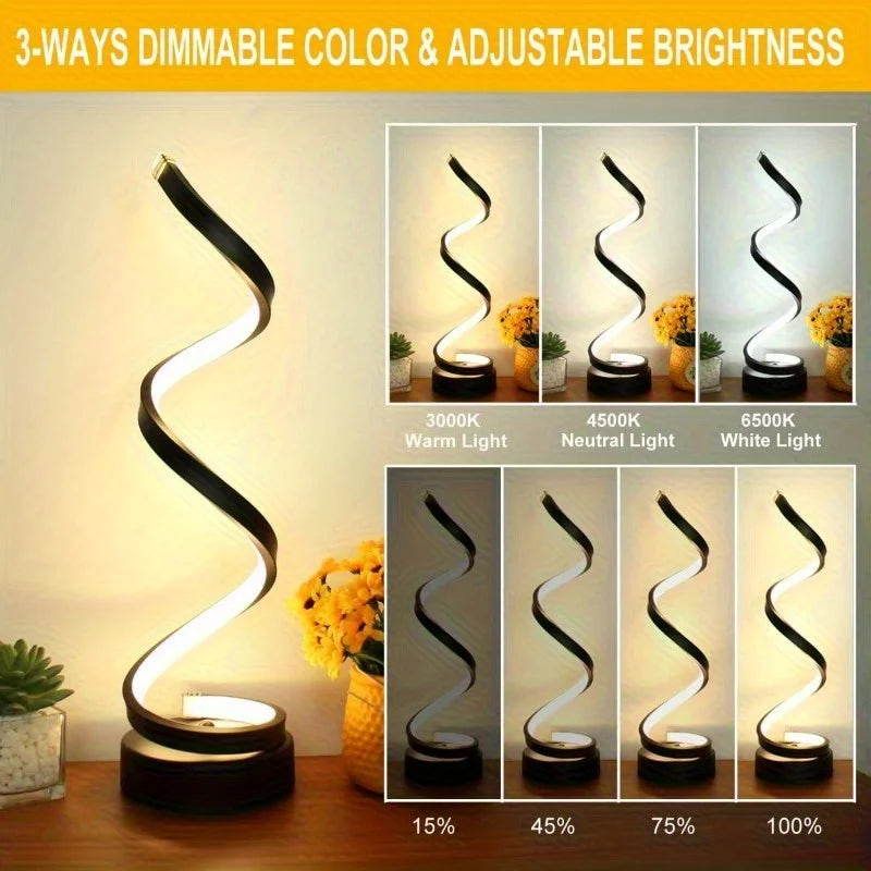 Classic Spiral LED Table Lamp – Modern Minimalist Design