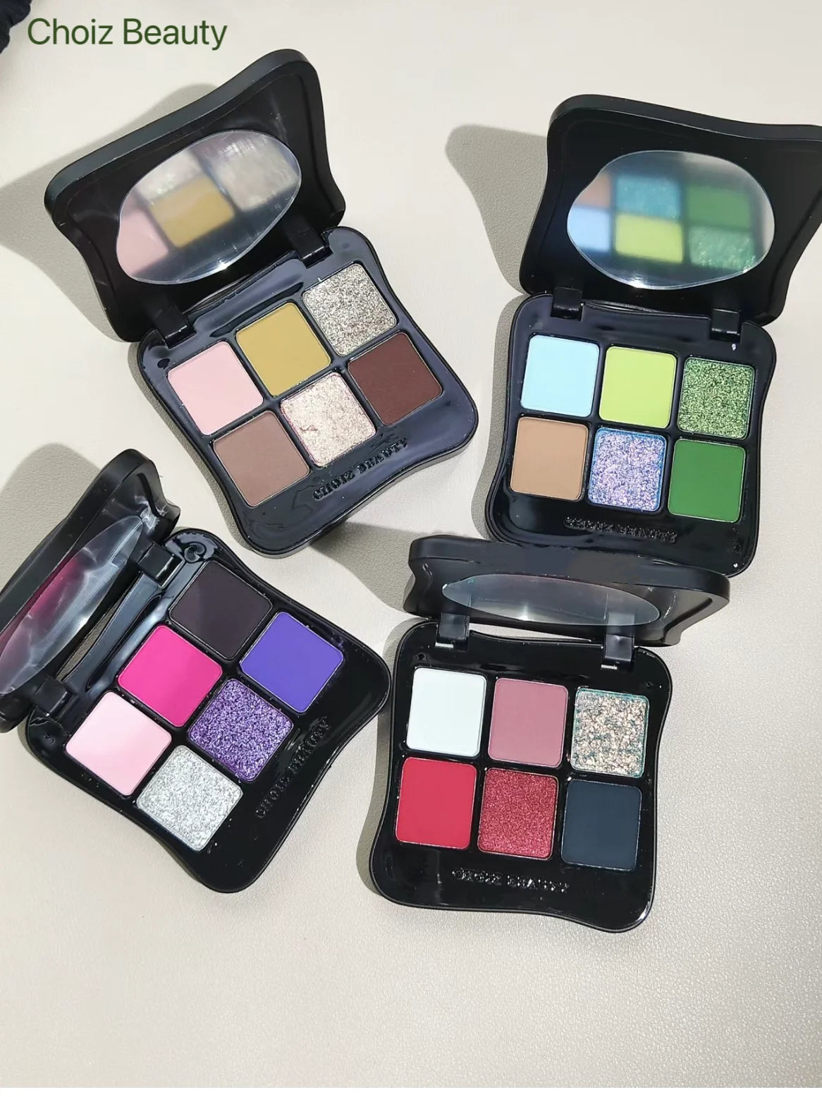 6-Color Green Chameleon Butterfly Eyeshadow Palette – Gothic Glam with a Twist
