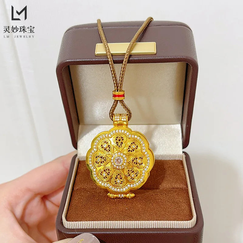 24K Real Gold Sand Dot Pendant – Classic Elegance, Timeless Craft
