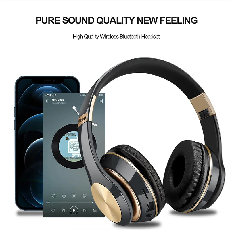 Foldable Bluetooth Sport Headphones – Bass, Comfort, & Wireless Freedom