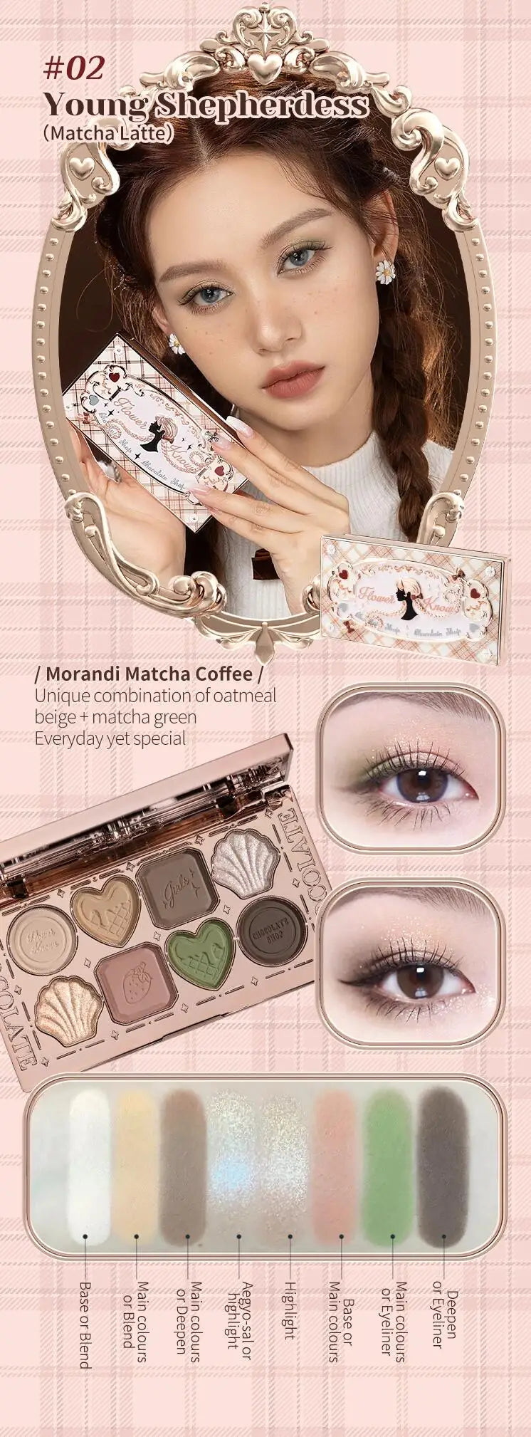 Shell Pearl 6-Color Eyeshadow Palette – Matte, Shimmer & Metallic Glow