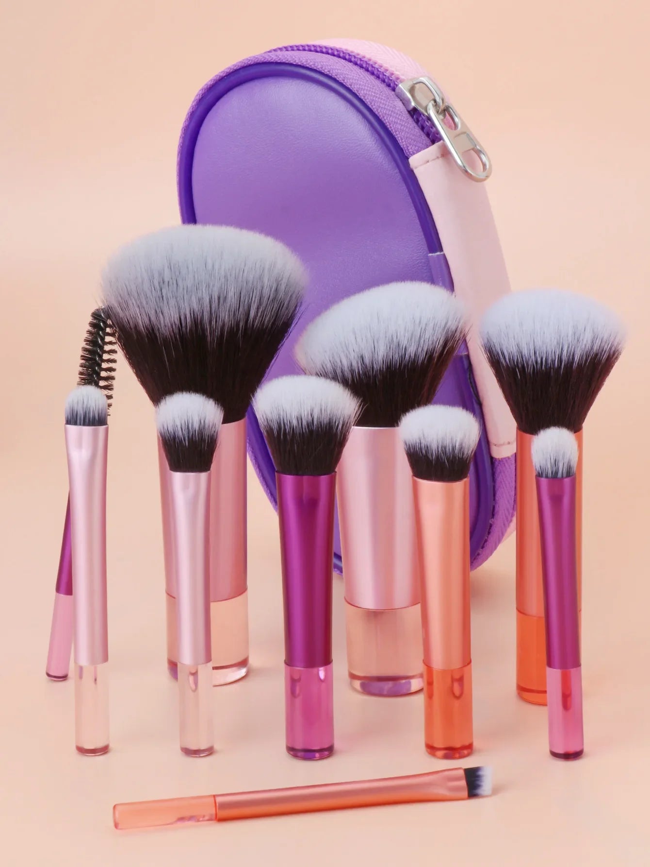10-Piece Mini Makeup Brush Set – Portable Beauty Tools