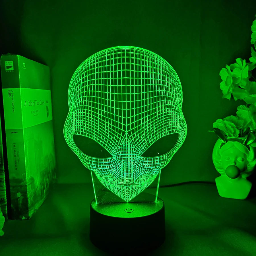 3D Illusion Alien Lamp – Color Changing Night Light