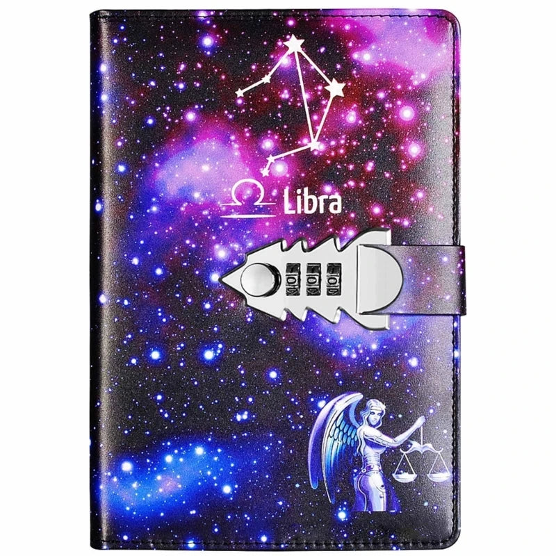 A5 Locking Journal – Digital Password Notebook with Combination Lock & Constellation Design
