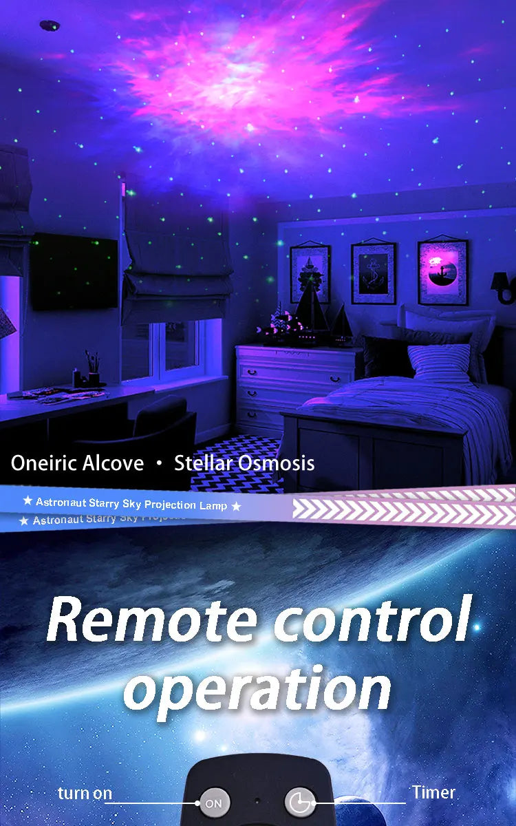 Astronaut Galaxy Projector – Starry Nebula Night Light