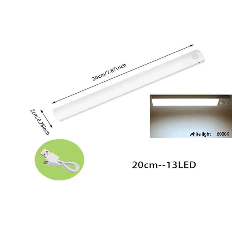 PIR Motion Sensor LED Under Cabinet Lamp – Rechargeable & Dimmable