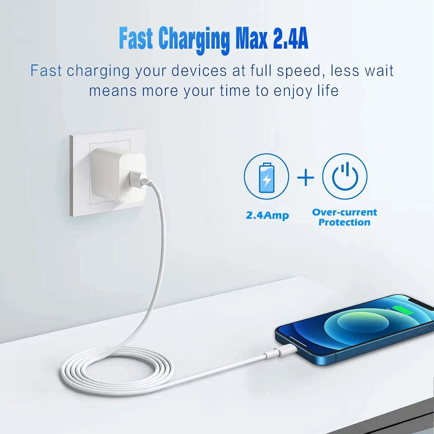 3A USB Fast Charging Cable for iPhone – 3ft / 6ft
