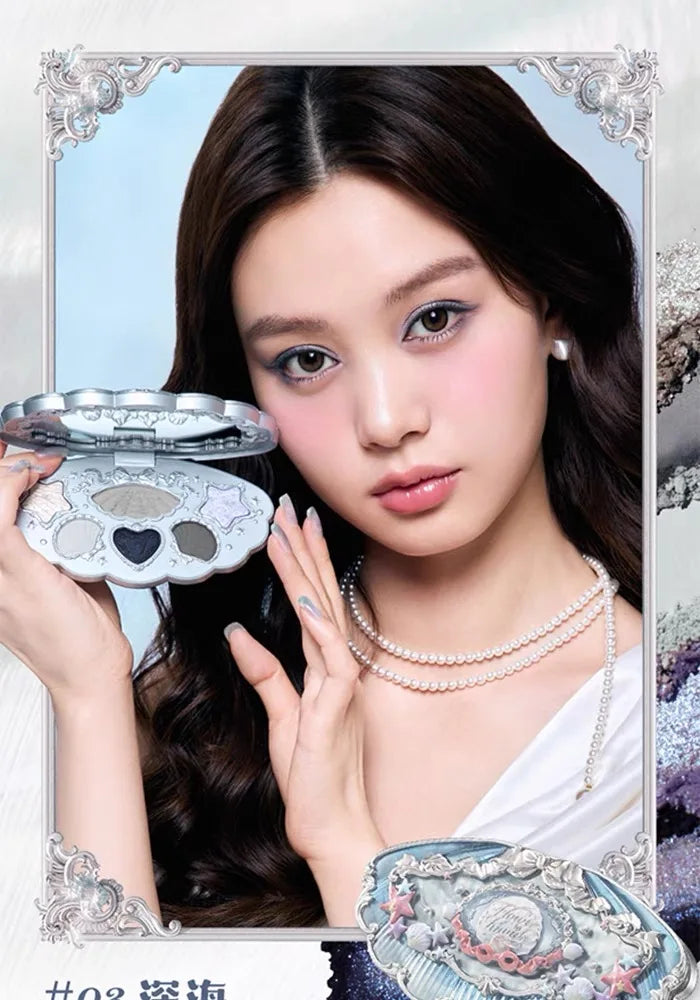 Flower Knows Shell Pearl Eyeshadow Palette โ 6 Dreamy Shades, Endless Glow