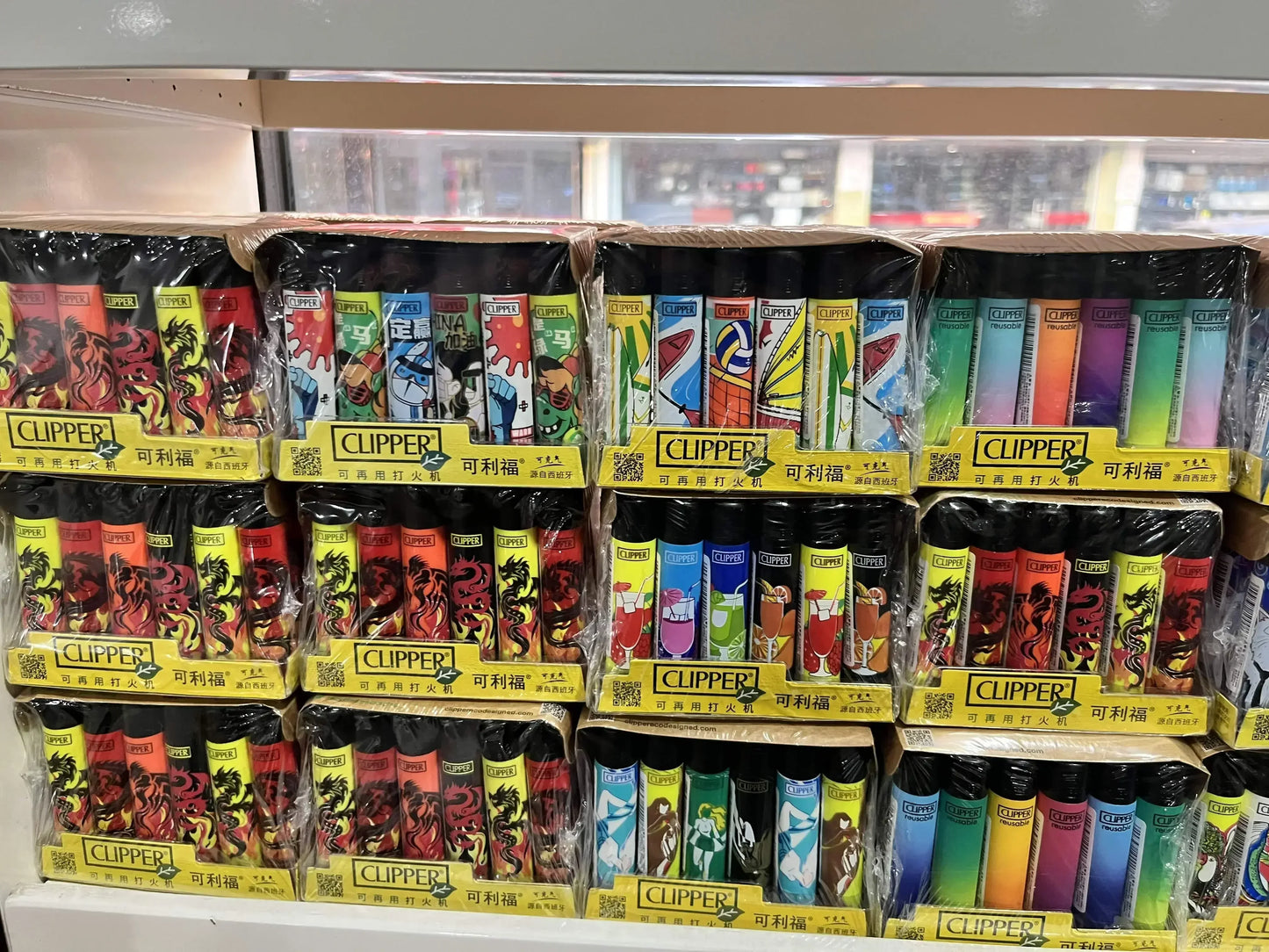 24-Piece Clipper-Style Butane Lighter Set – Refillable with Pattern Designs